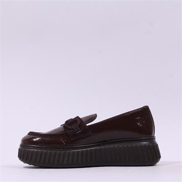Wonders Xfly Chunky Loafer - Brown Patent